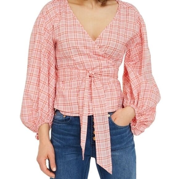 Michael Michael kors women metallic plaid wrap top - Picture 2 of 13